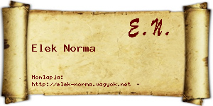 Elek Norma névjegykártya